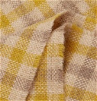 ACNE STUDIOS - Logo-Appliquéd Checked Wool-Blend Scarf - Neutrals
