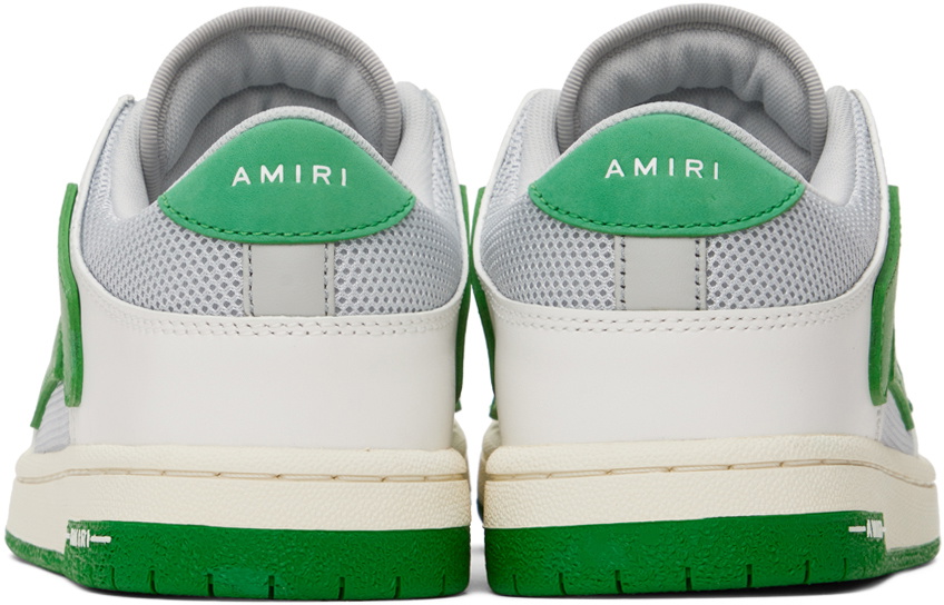人気★関税込【AMIRI】SKEL TOP HIGH TRAINERS Green AMIRI White & Green Skel Top Hi Sneakers Amiri