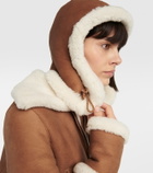 Magda Butrym Shearling and leather hood
