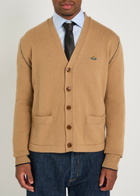 Vivienne Westwood Alex Logo Wool and Cashmere-blend Cardigan Camel