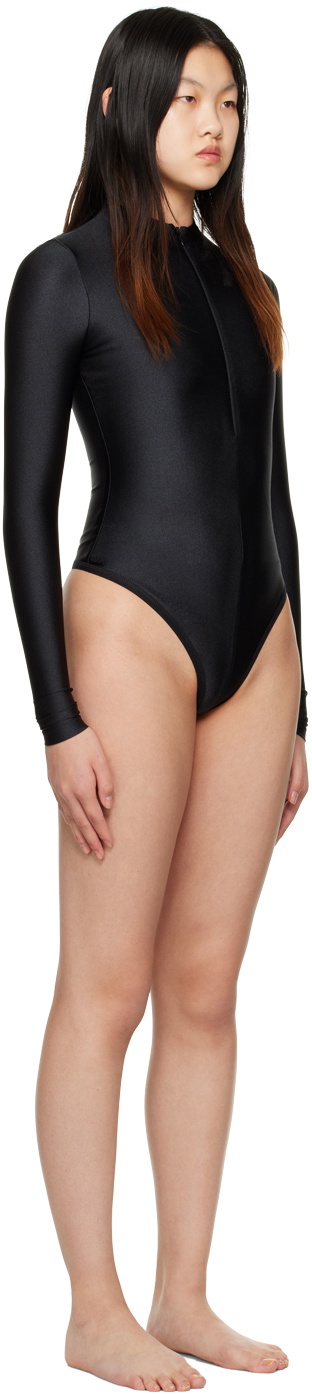 SKIMS Black Seamless Sculpt Mid Thigh Bodysuit SKIMS