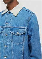 Contrast-Collar Denim Jacket in Blue
