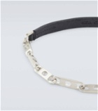 Rick Owens Sterling silver and leather choker