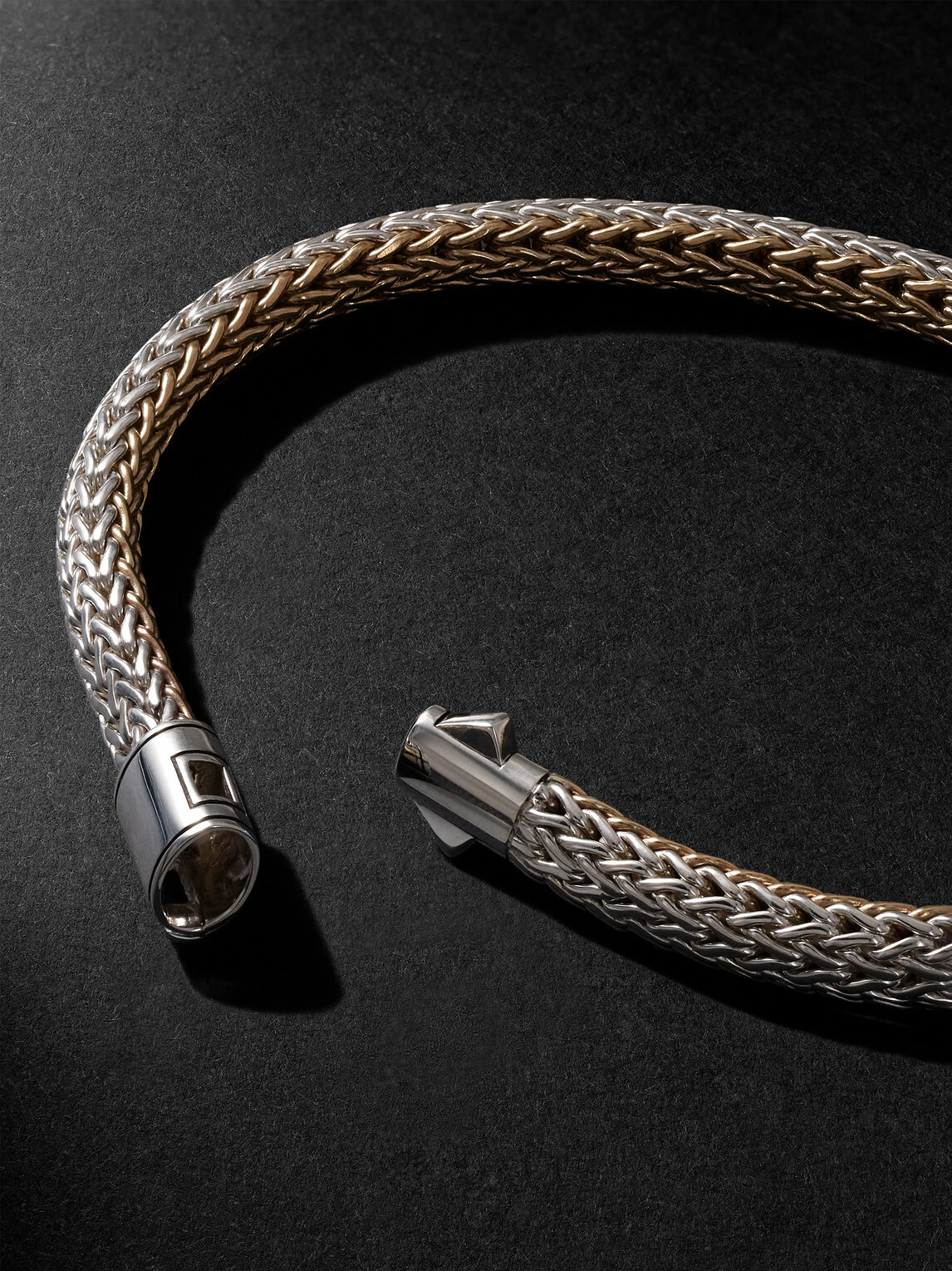 John Hardy - Icon Reversible 14-Karat Gold and Sterling Silver Bracelet - Silver