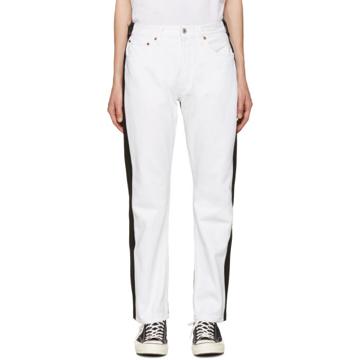Photo: Bless White and Black Pleatfront Jeans