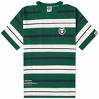 Men's AAPE Badge Stripe T-Shirt in Green