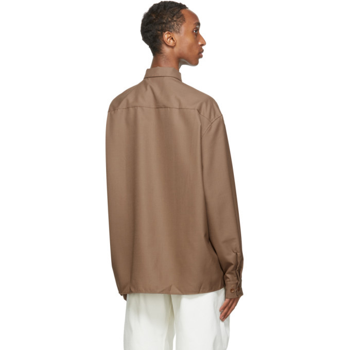 Lemaire Brown Convertible Collar Shirt Lemaire