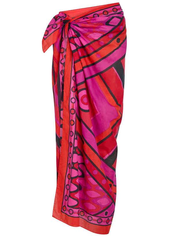 Photo: Pucci Printed Cotton Sarong - Pink - One Size