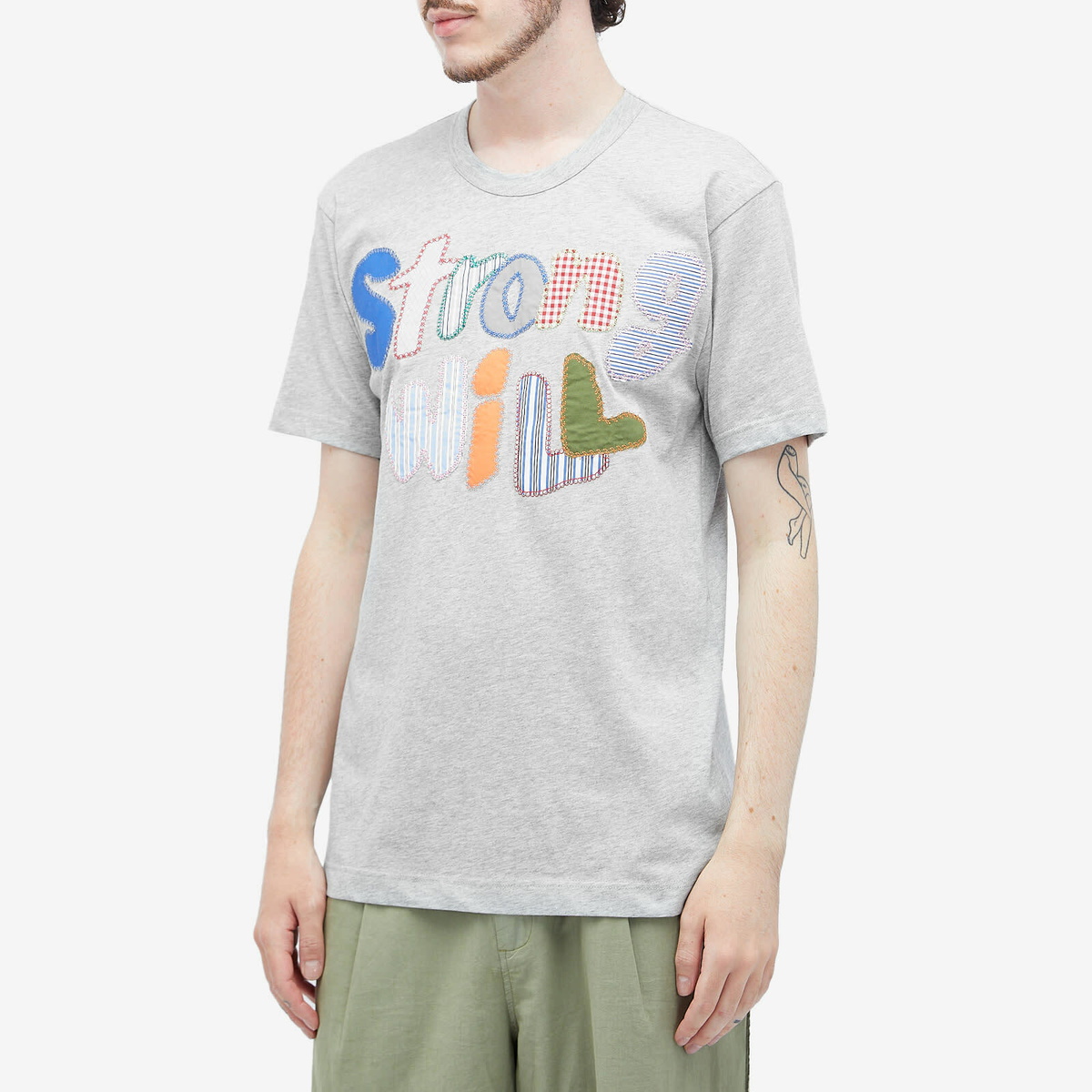 ★COMME des GARCONS SHIRT★ Strong Will Patchwork T-Shirt Comme des Garçons SHIRT Men's Strong Will Patchwork T-Shirt