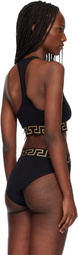 Versace Black Nylon-Blend Bikini Top