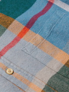 Portuguese Flannel - Realm Button-Down Collar Checked Cotton-Flannel Shirt - Blue