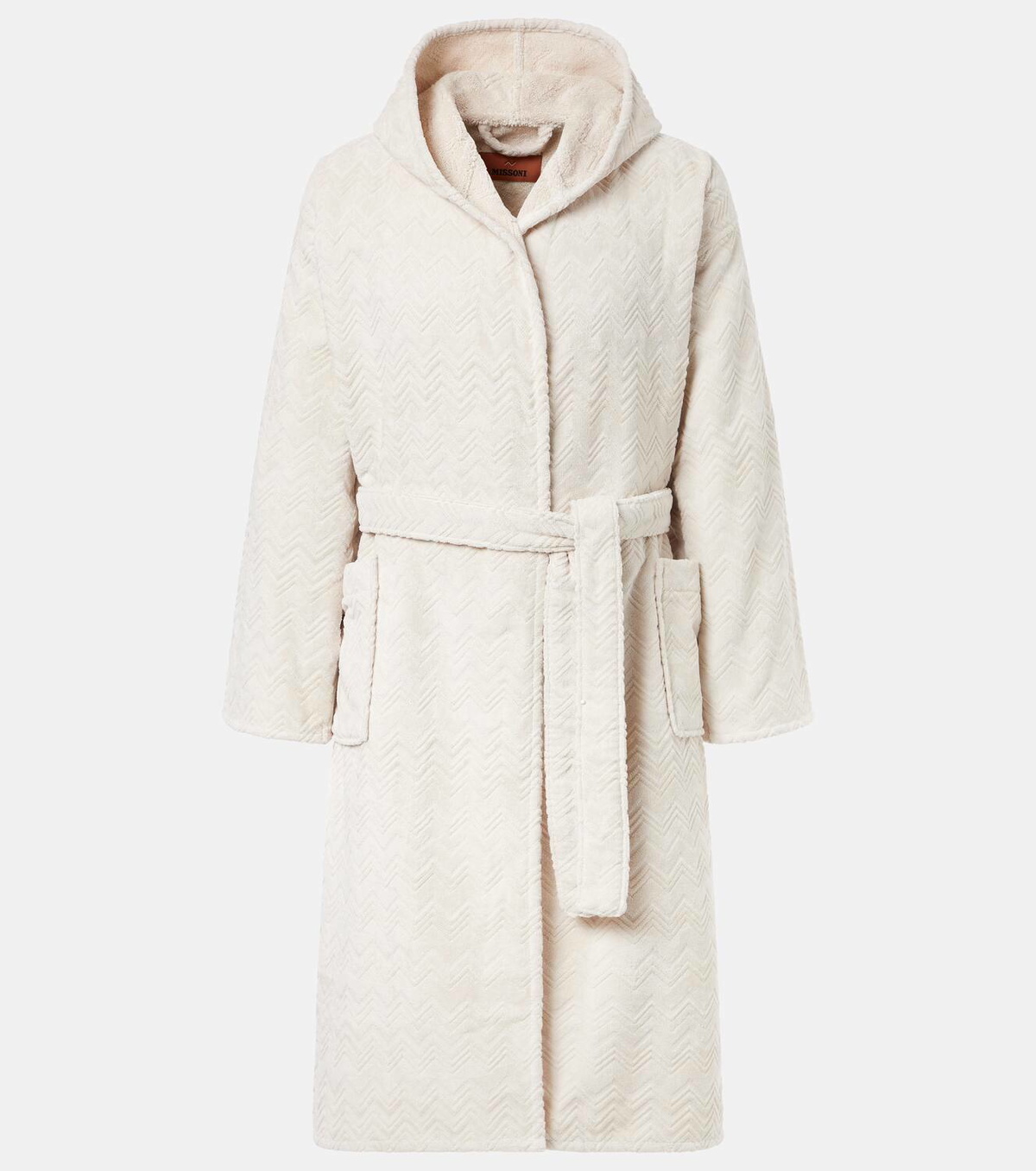 Missoni Chalk Zigzag cotton terry bathrobe