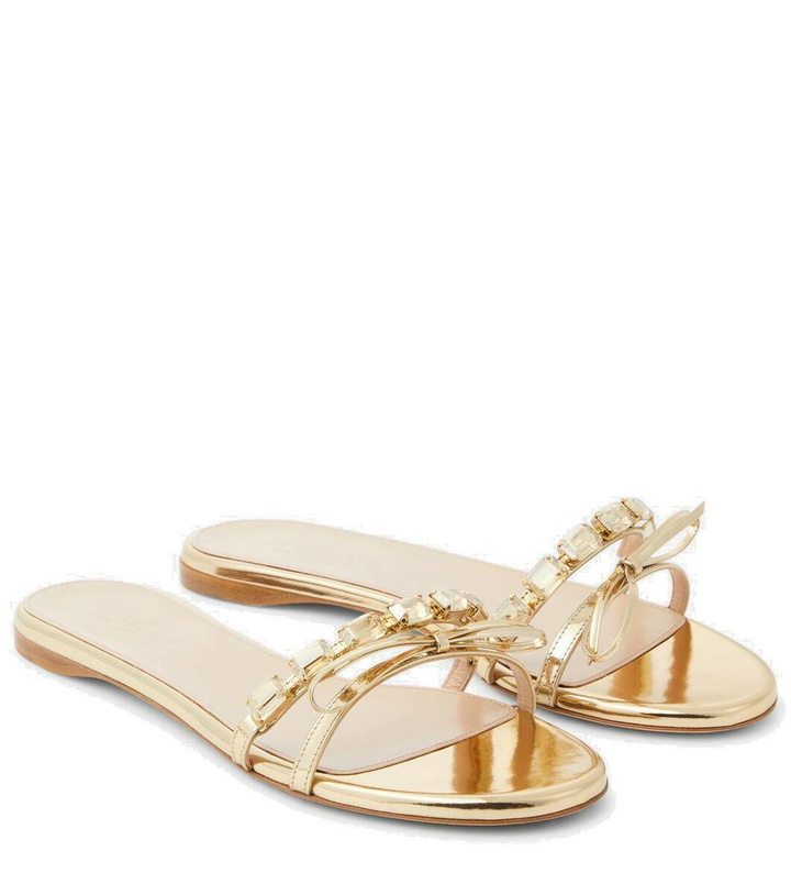 Photo: Giambattista Valli Metallic leather mules
