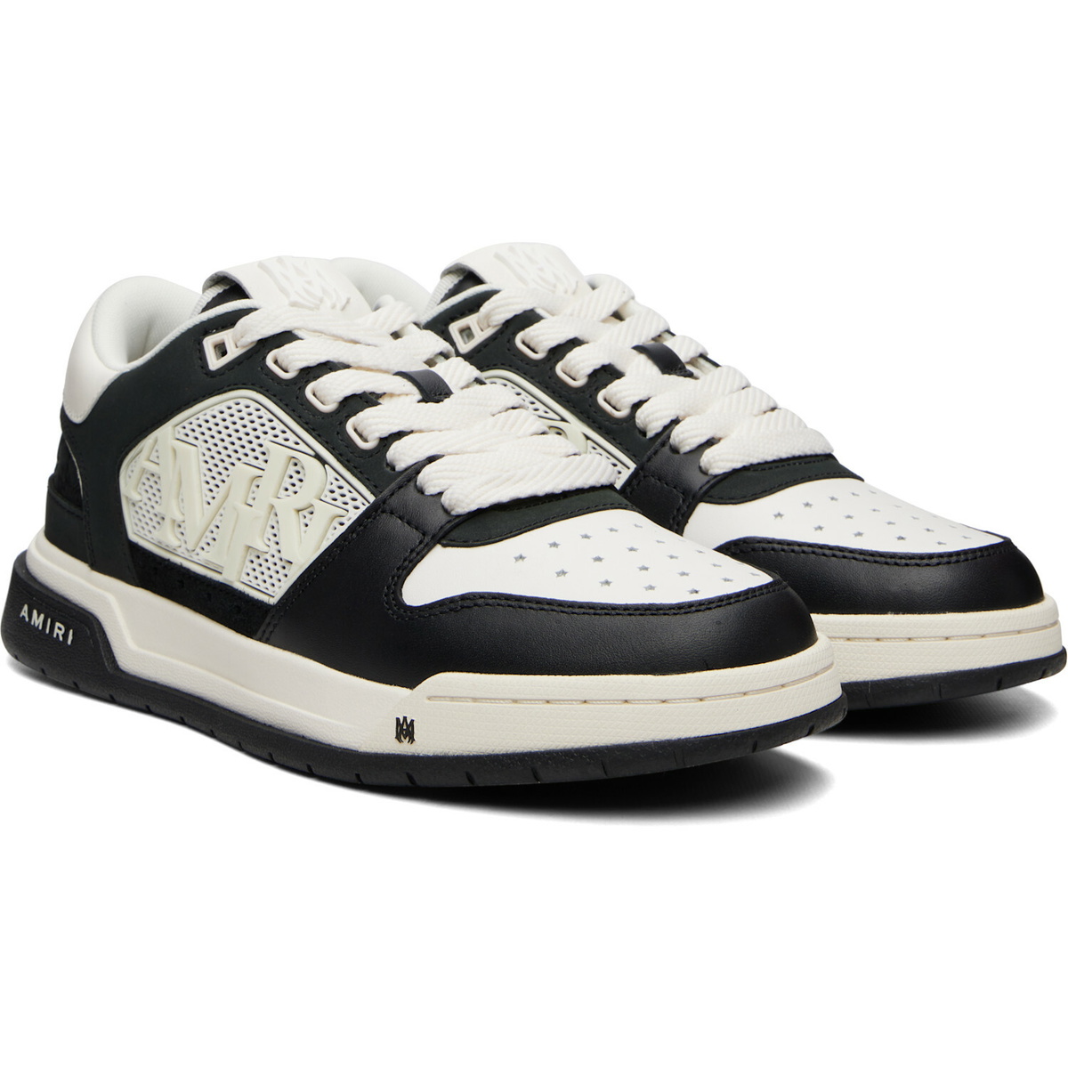 AMIRI Black & White MA Quad Debossed Classic Low Sneakers