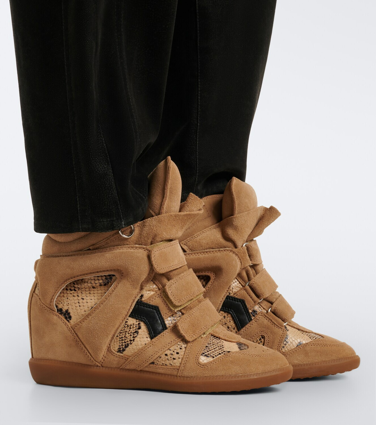 Isabel Marant Bekett leather and suede wedge sneakers