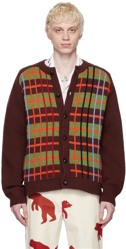 Photo: Bode Brown County Plaid Cardigan