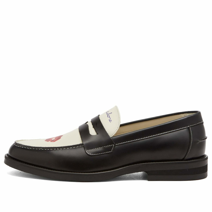Photo: Duke + Dexter Men's Wilde Kiss Penny Loafer in Black/White