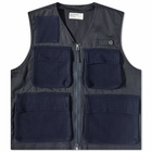 Universal Works Men's Twill Mowbray Photographers Gilet in Dark Navy