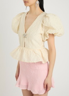 Sister Jane Reef Jacquard Cloqué Blouse Off White