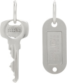 MM6 Maison Margiela Silver Key Tag Earrings