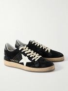 Golden Goose - Ball Star Distressed Suede and Leather Sneakers - Black