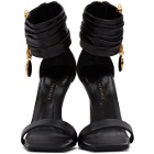 Versace Black Medusa Brooch Heeled Sandals