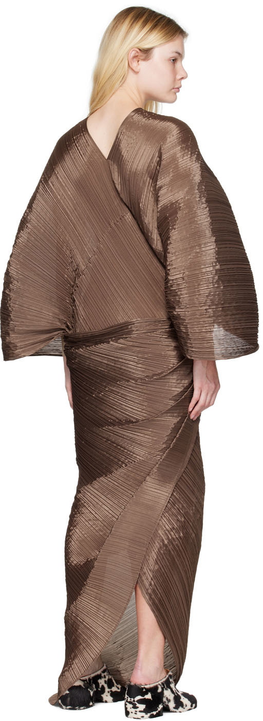 Pleats Please Issey Miyake Brown Monthly Colors June Madam-T Stole