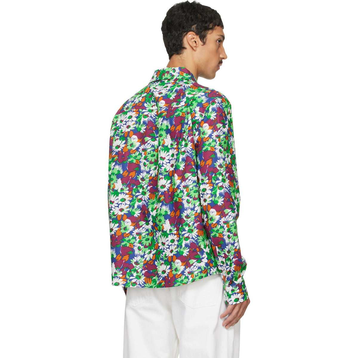 Marni Blue Pop Flowers Print Shirt