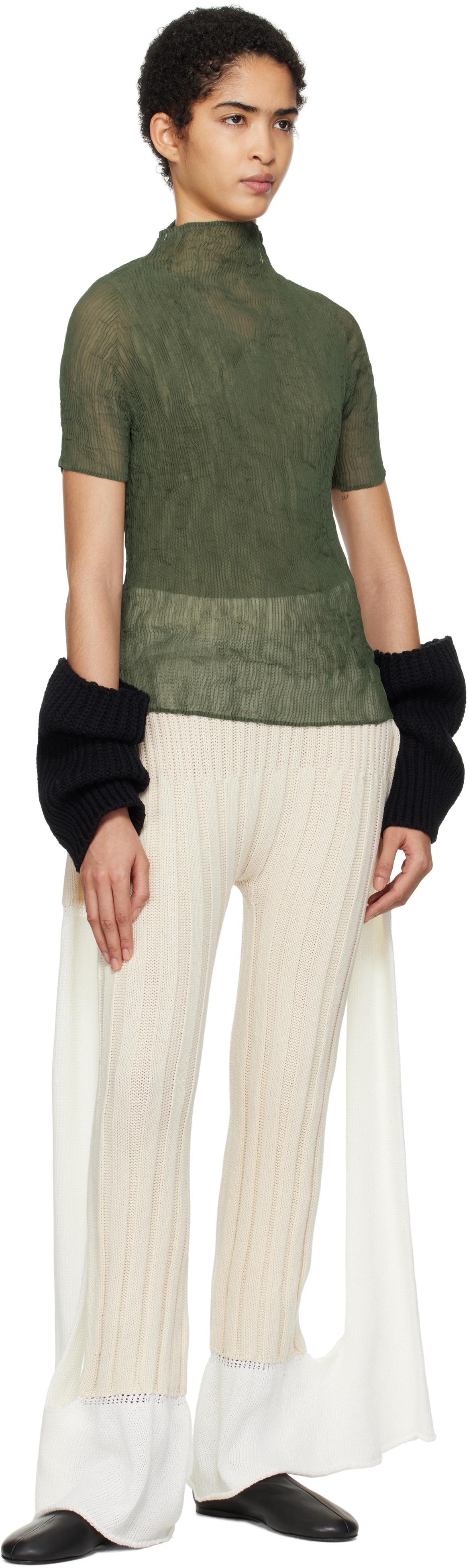 ISSEY MIYAKE Khaki Chiffon Twist 3 T-shirt
