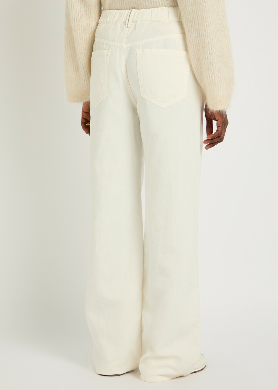 Brunello Cucinelli Dyed Wide-leg Denim Jeans White