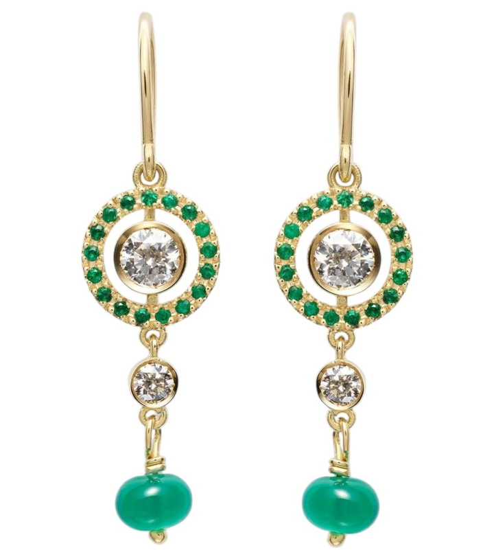 Photo: Ileana Makri Orbit 18kt gold drop earrings with gemstones