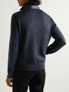 TOM FORD - Panelled Ribbed Wool and Shell Zip-Up Cardigan - Blue