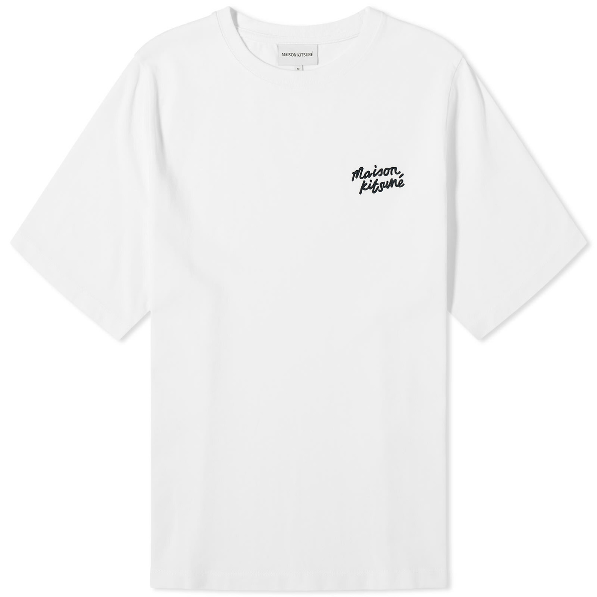 Maison Kitsuné Women's Handwriting Logo Comfort TShirt in White/Black