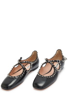 Bally Beliska Studded Leather Ballet Flats Black
