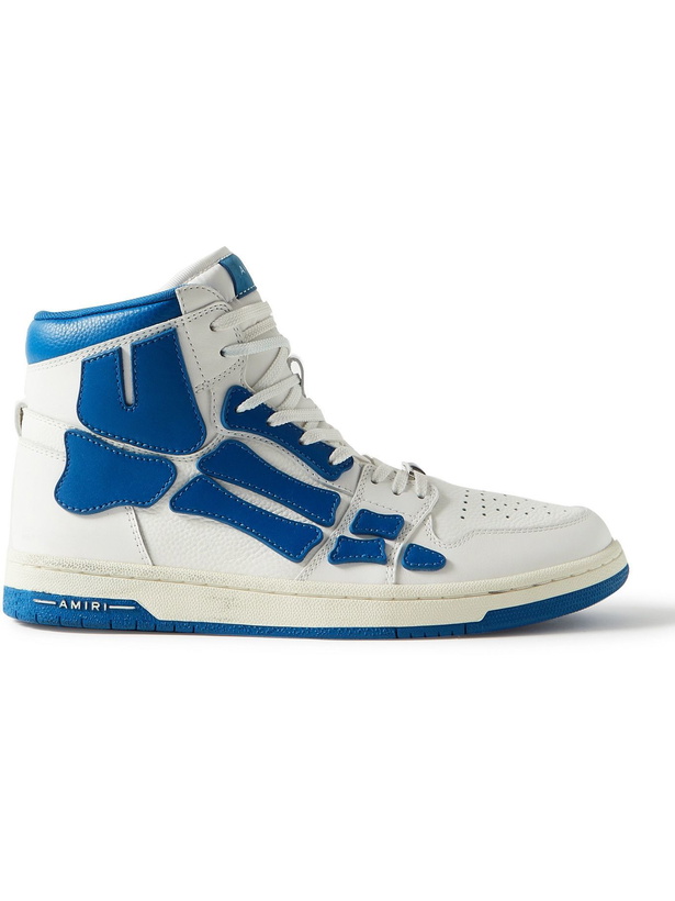 Photo: AMIRI - Skel-Top Colour-Block Leather High-Top Sneakers - Blue