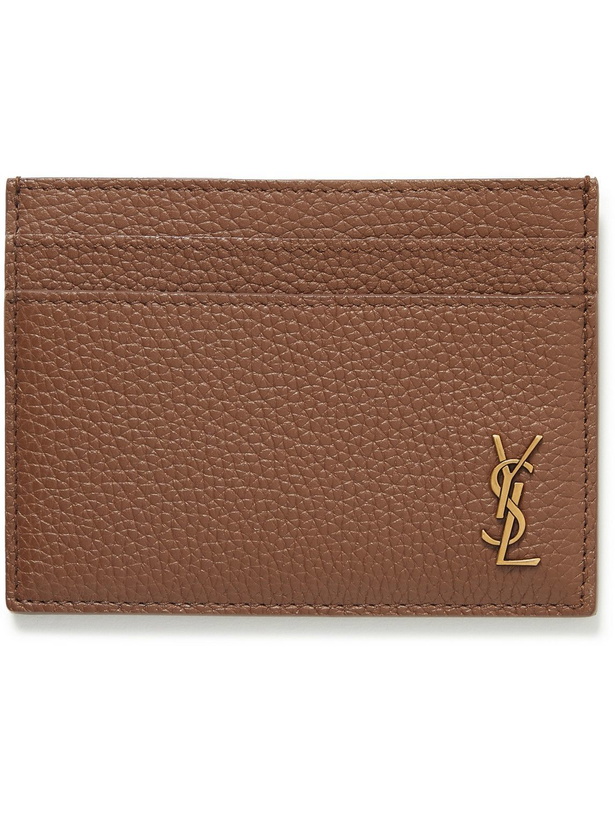 Photo: SAINT LAURENT - Logo-Appliquéd Full-Grain Leather Cardholder