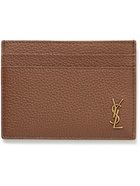 SAINT LAURENT - Logo-Appliquéd Full-Grain Leather Cardholder