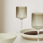 ferm LIVING Ripple White Wine Glasses - Set of 2 in Smoked Grey 