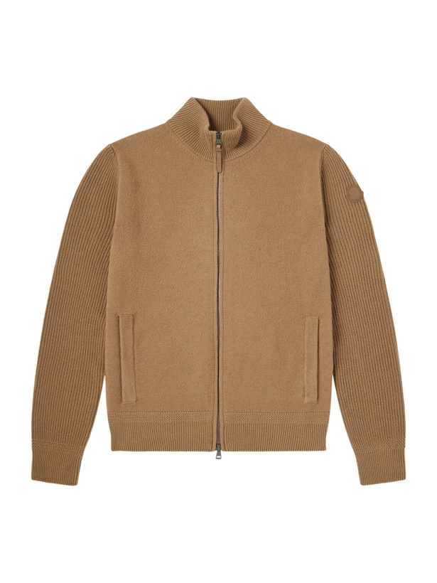 Photo: Moncler - Wool and Cashmere-Blend Cardigan - Brown