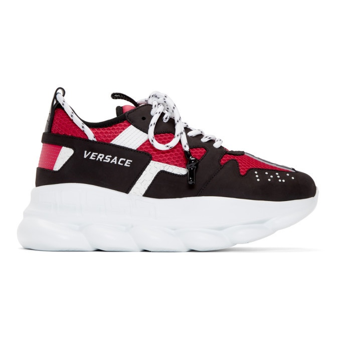 Photo: Versace Black and Red NYC Runway Chain Reaction Sneakers