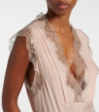 Maison Margiela Belted lace-trimmed midi dress