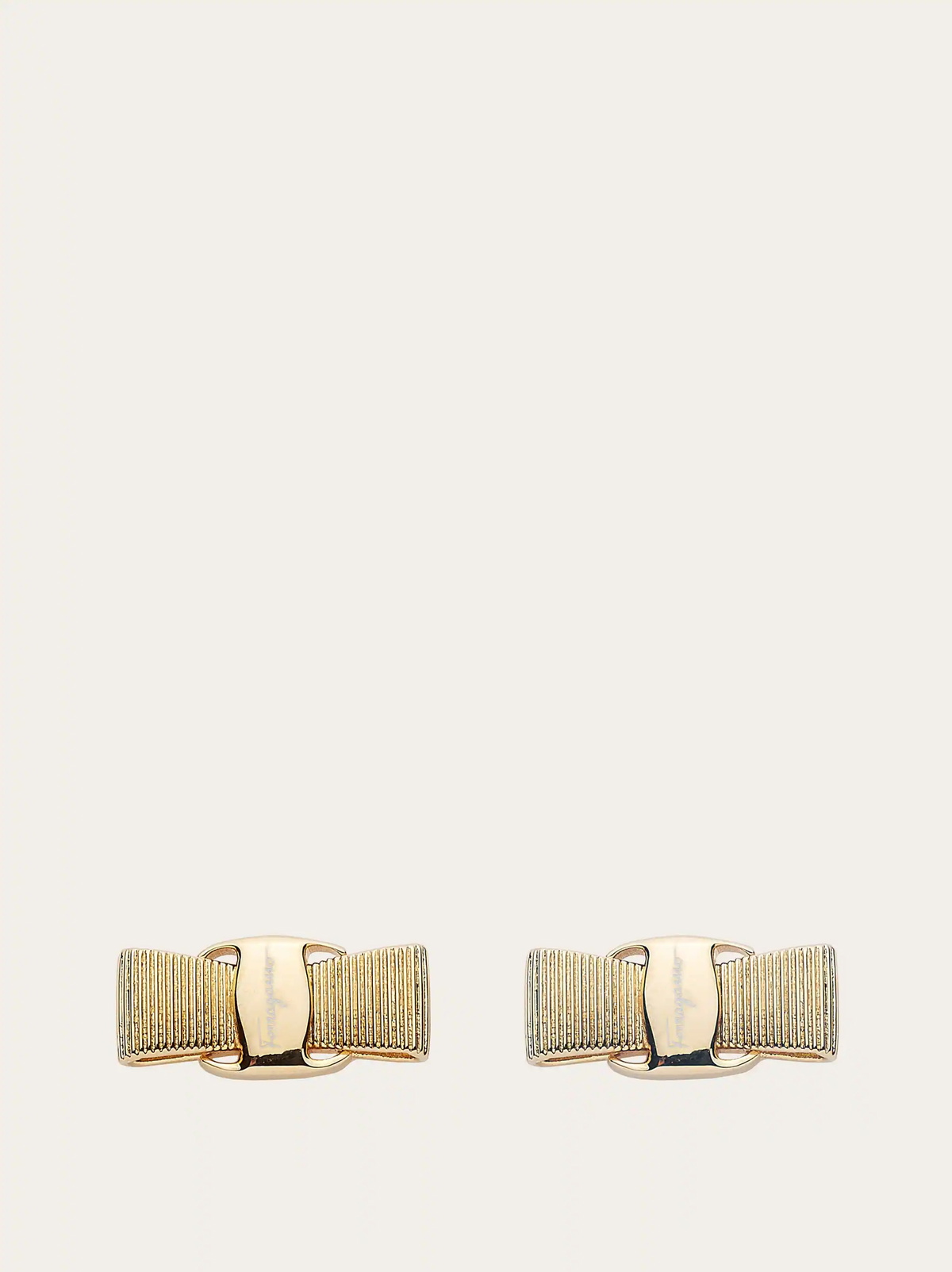 Ferragamo Womens Vara bow earrings in Gold