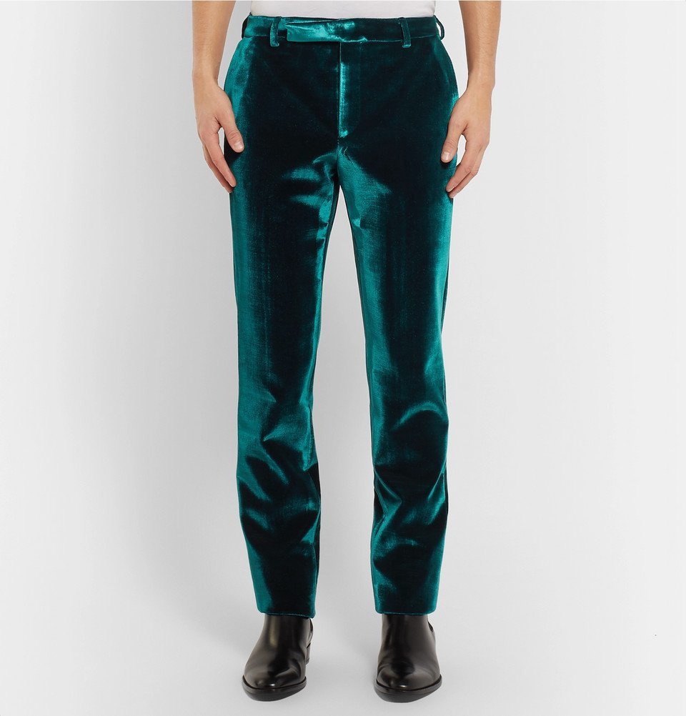 Regular Fit Cropped linenblend joggers  Turquoise  Men  HM IN