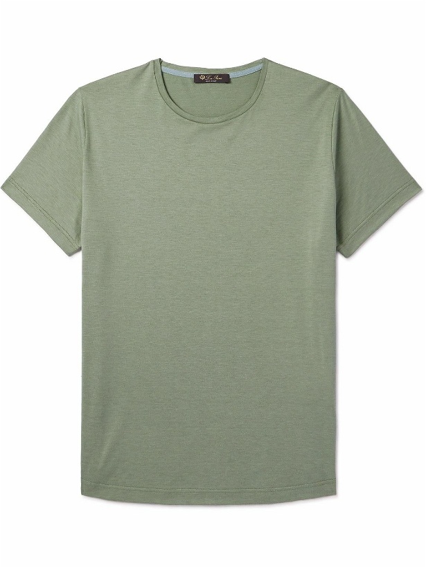Photo: Loro Piana - Silk and Cotton-Blend T-Shirt - Green