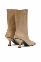 Diesel D-Amber-Square-toe ankle boots with naplak effect - Boots Womens in Beige