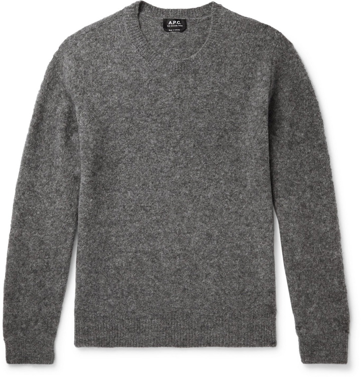Photo: A.P.C. - Diego Mélange Wool-Blend Sweater - Gray