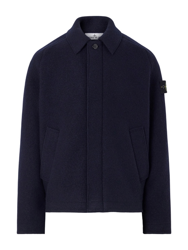 Photo: Stone Island - Felted RWS Wool Overshirt - Blue