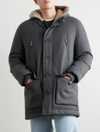 Brunello Cucinelli - Wool-Blend Padded Down Hooded Parka - Gray