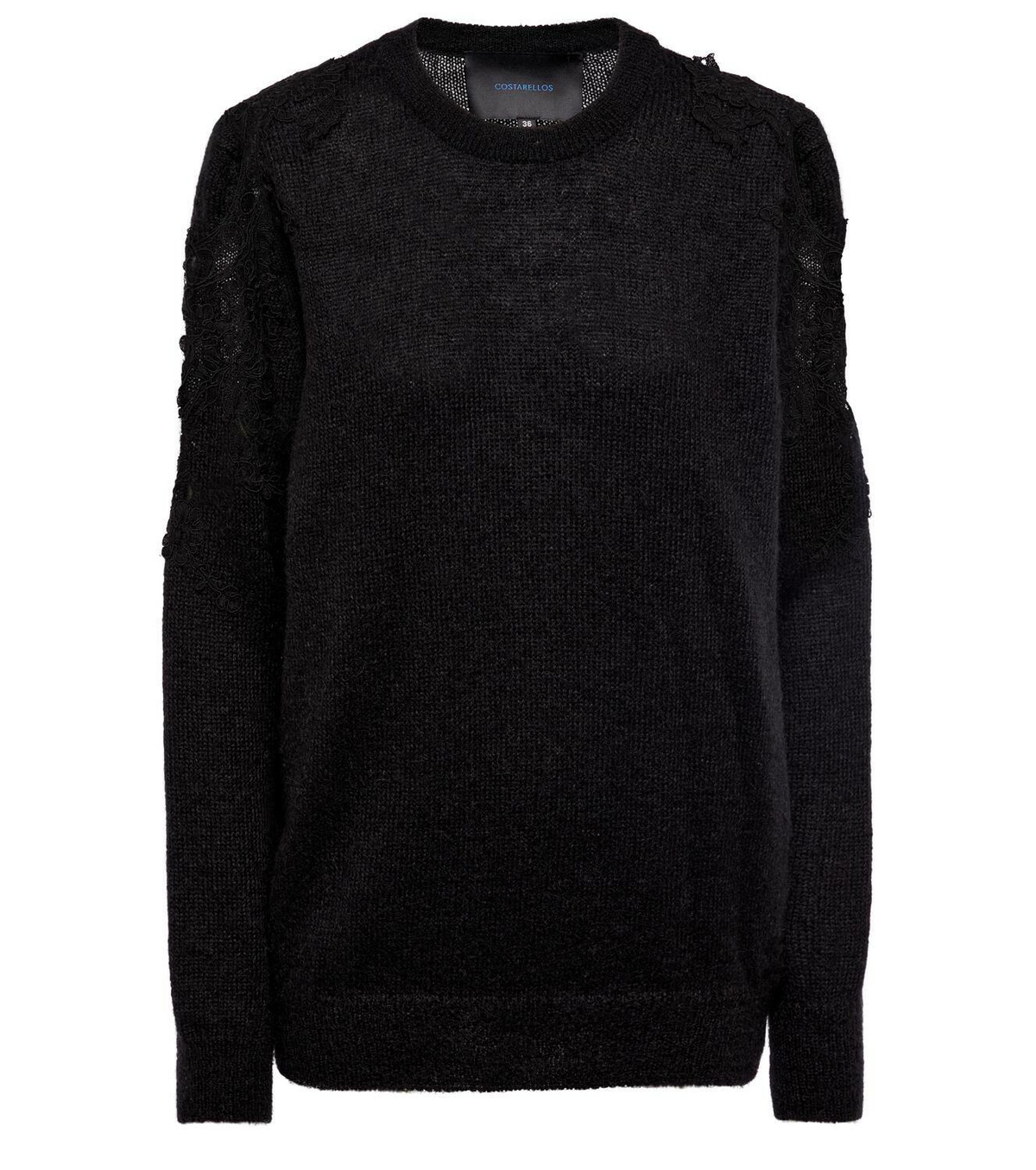 Costarellos Mattie lace appliqué sweater