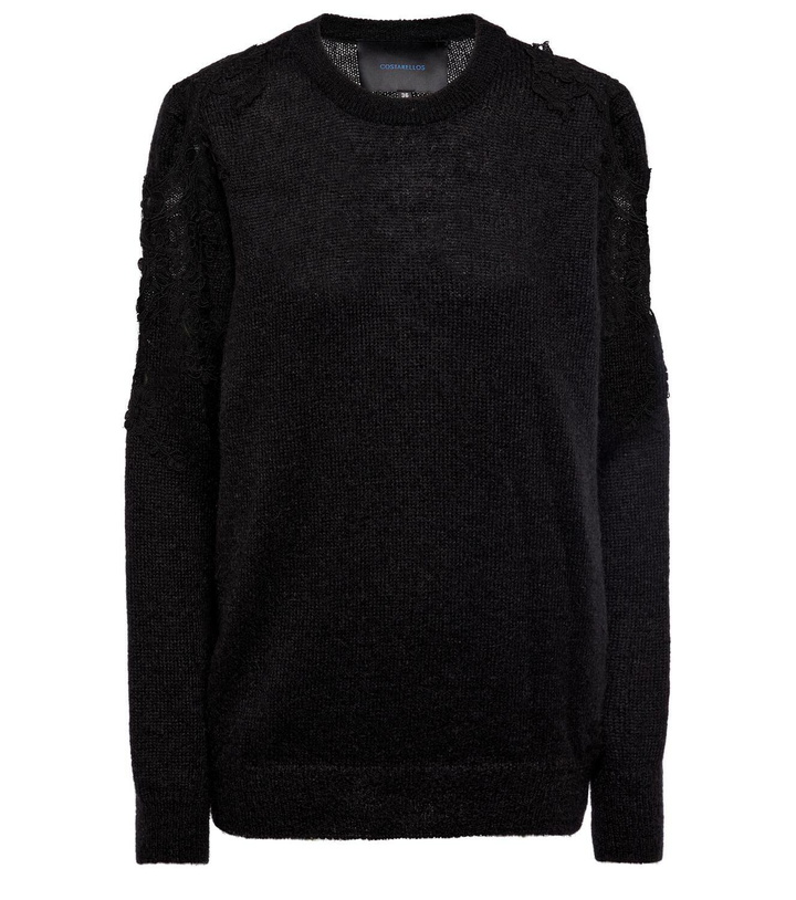 Photo: Costarellos Mattie lace appliqué sweater